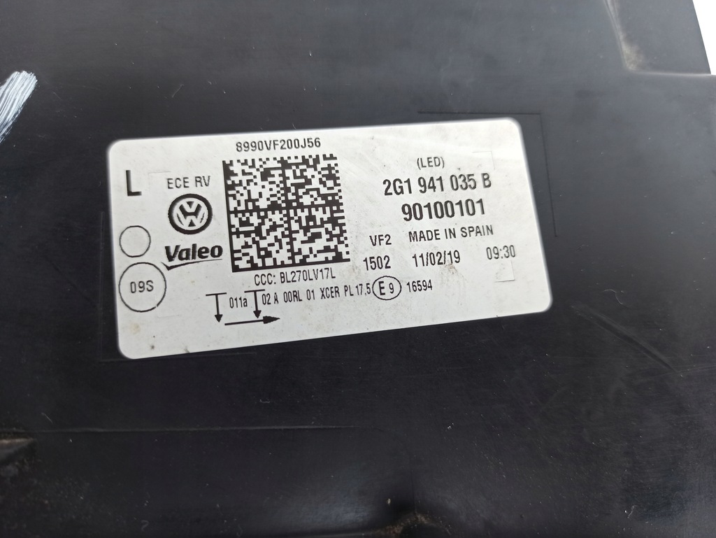 фото №10, Лампа левая full led vw polo vi 2g1941035b