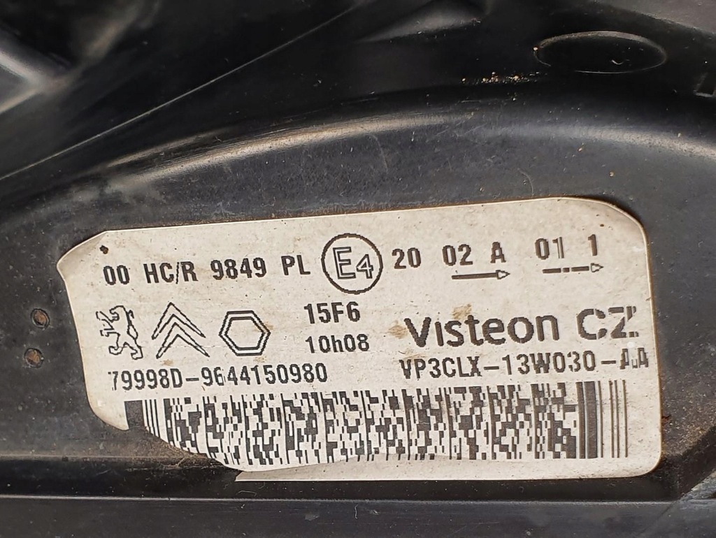 фото №7, Лампа левая перед partner berlingo i 9644150980 eu