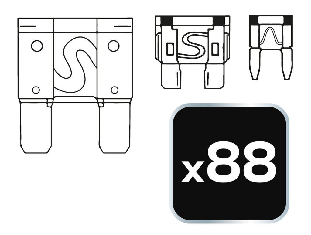 фото №9, Набор предохранителей автомобильных, коробка, 88 sztuk, 3 типы