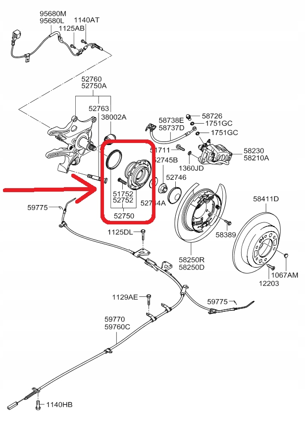 фото №6, Ступиця колеса задня kia carnival 2006-2012 527104d000
