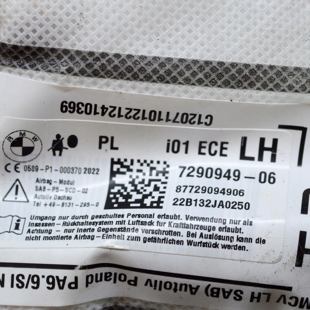 фото №6, Bmw i3 2021 перед сторона левая подушка воздушная подушка безопасности сиденье