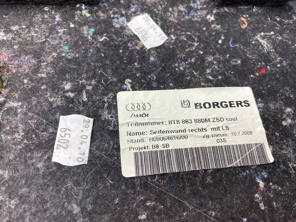 фото №7, Обшивка багажника правий audi a5 8t sportback