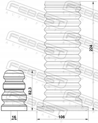 фото №3, Захист амортизатора перед rnshb-kaptf-kit febest