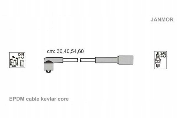 фото №1, Janmor провода зажигания kpl. fiat