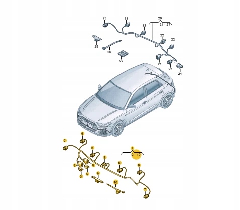 фото №12, Audi a1 sportback gb передняя часть парковочный pdc проводка harness 82a971085b oem