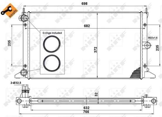 Nrf 50592 радіатор, система охолодження двигуна в Україні