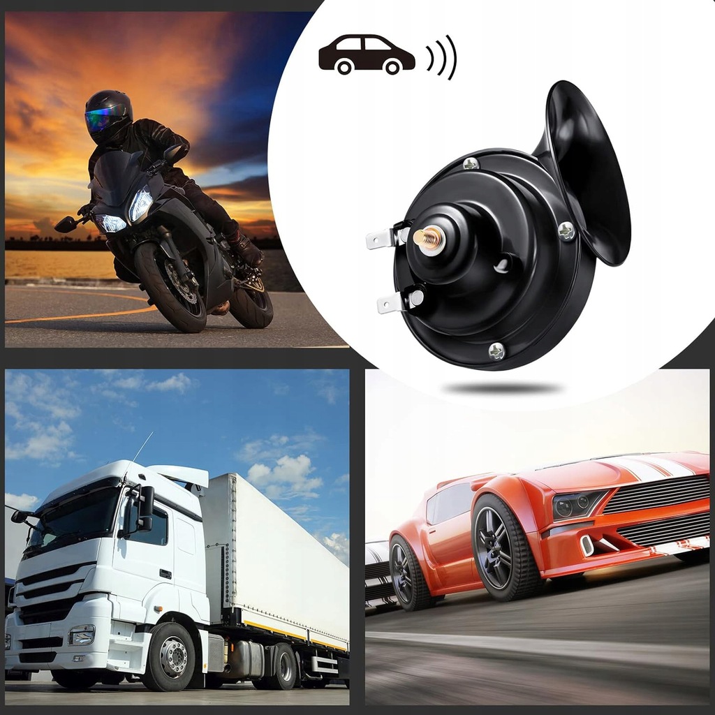 фото №11, 2 x электрический громкий автомобильный ślimaka сигнал пневматическая 12v 300db