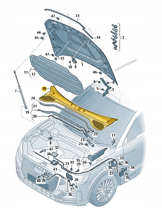 фото №1, Накладка жабо жёлоб audi q2 aso оригинал