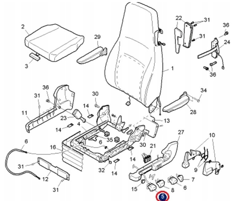 фото №2, Кнопка регулировки наклона сиденье scania r