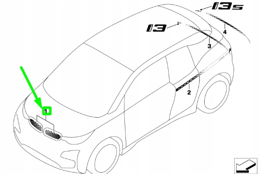 фото №9, Bmw i3 i01 передняя часть декоративный решётка film application kit 51135a38eb6