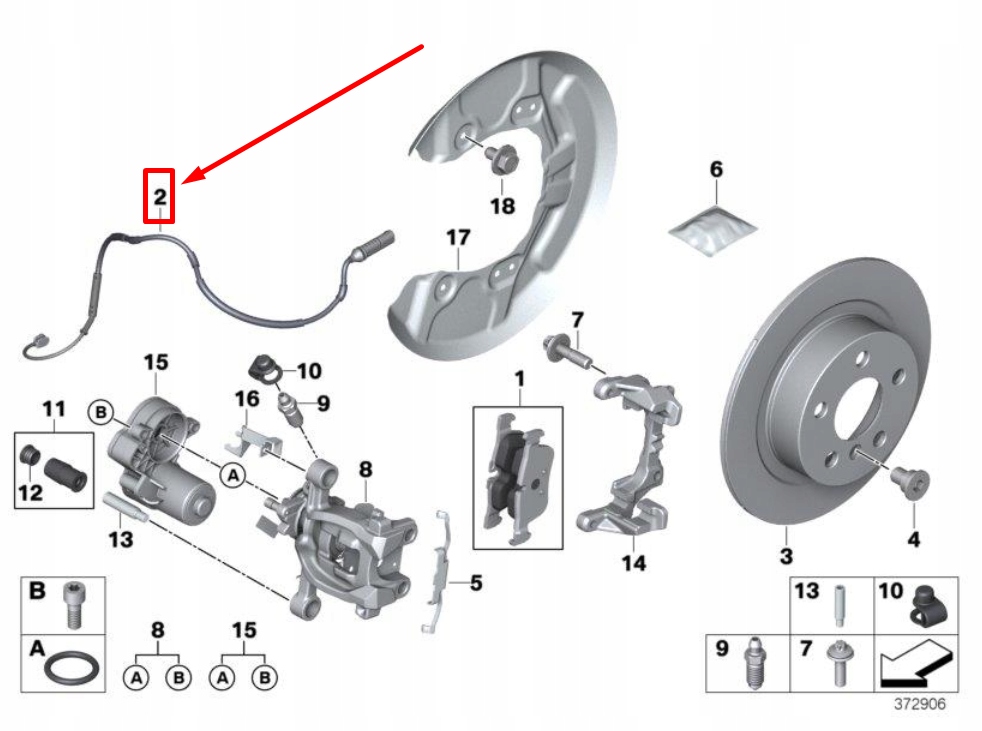 фото №4, Bmw i3 i01 rear brake pad датчик 6857154 34356857154
