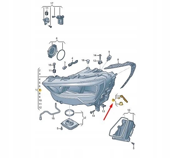 фото №1, Audi q3 f3 набор запчасти вентиляции фары 83a998587