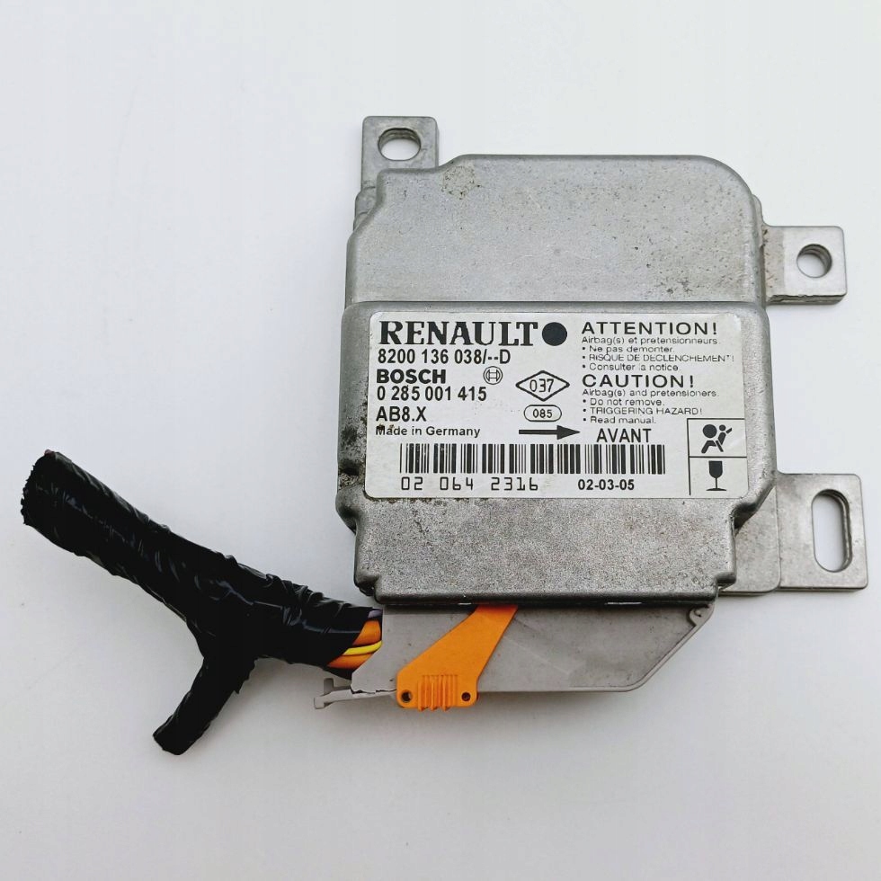 Купити Модуль датчик подушка безпеки renault clio 2 1.2 b 8200136038d / 0285001415 nr238