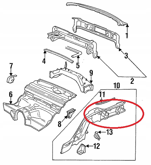 фото №9, Лонжерон левая задняя porsche 911 993