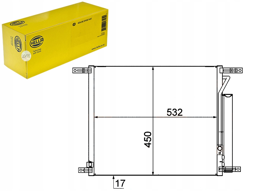 фото №1, Hella конденсатор кондиціонера chevrolet aveo 08-