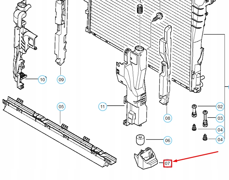 Bmw 3 e46 нижній кронштейн радіатора 17111436264 1436264 оригінальний Недорого