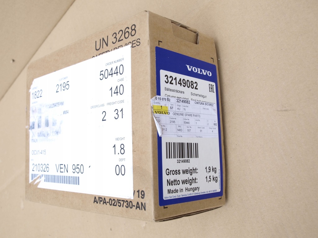 фото №8, Pas безпеки правий volvo xc60 ii org. новий