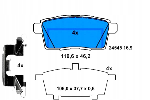 фото №1, Ate тормозные колодки тормозные mazda задняя cx-7 cx-9 2,2-3,7