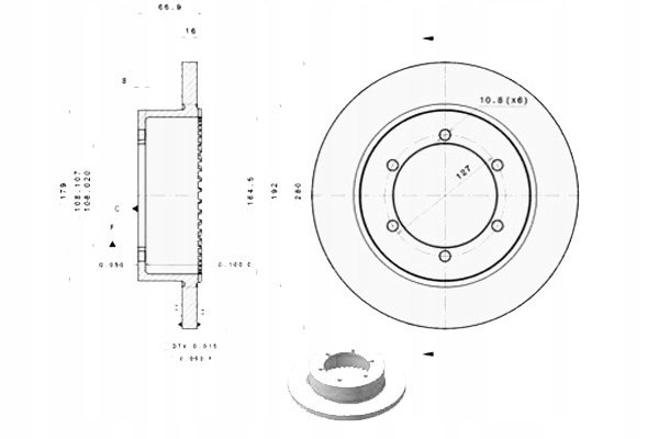 фото №1, Диск тормозной. nissan cabstar 06- задняя +