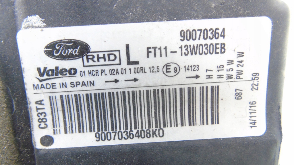 фото №9, Лампа левый перед ford transit connect mk2 ft11-13w030-eb