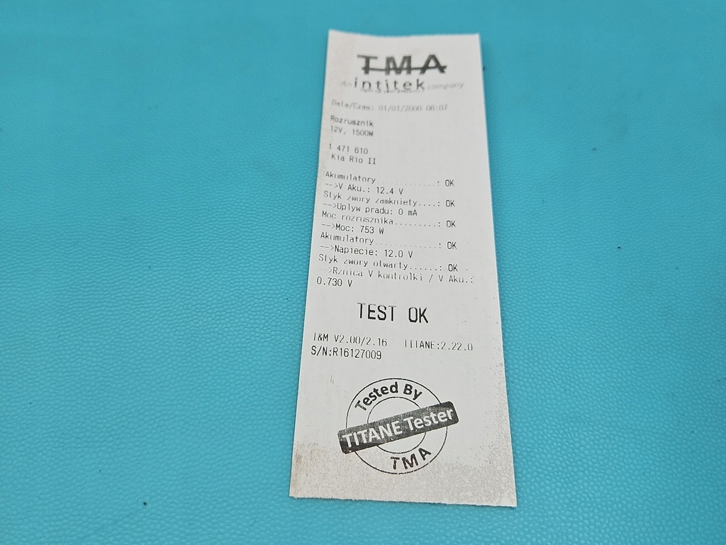 фото №6, Test стартер kia rio ii 05-11 1.4 16v 36100-26800