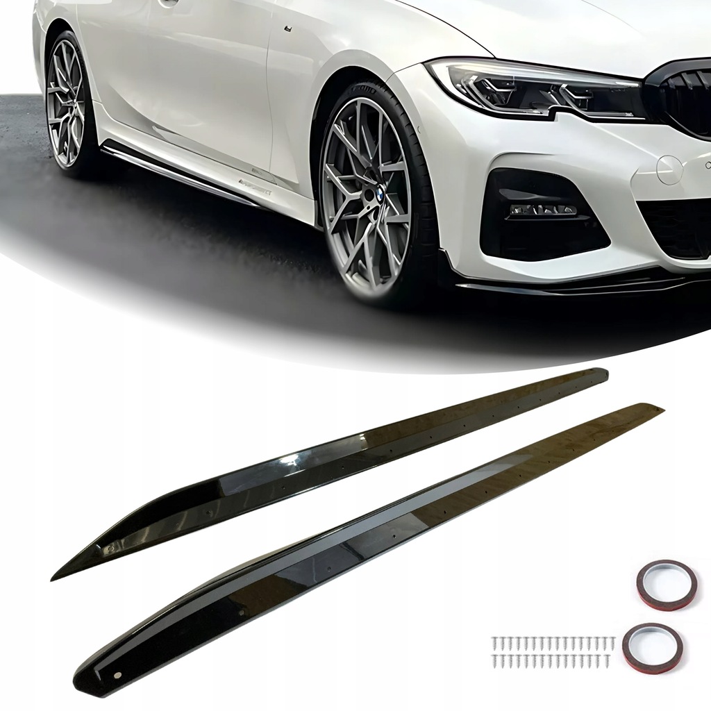 фото №13, Накладки поріг bmw g20 g21 накладки пороги бічний m набір чорний блиск