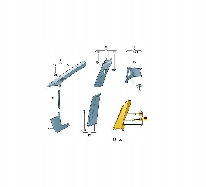 фото №1, Vw taigo обшивка стойка правый задняя 2g4867766j 82v