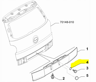 Підкладка болти кришки багажника fiat 500l оригінальний номер 14498809 Недорого