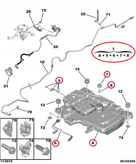 Оригінальний номер citroen c5 3 2008- бак сечовина Київ
