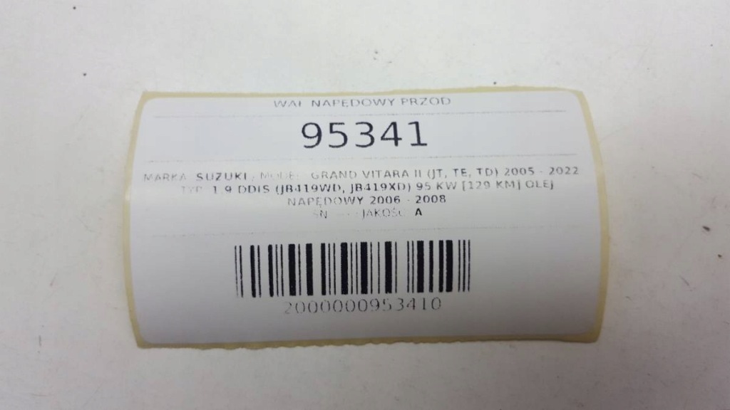 фото №4, Wał приводной перед grand vitara ii 1.9 d 3 дверь