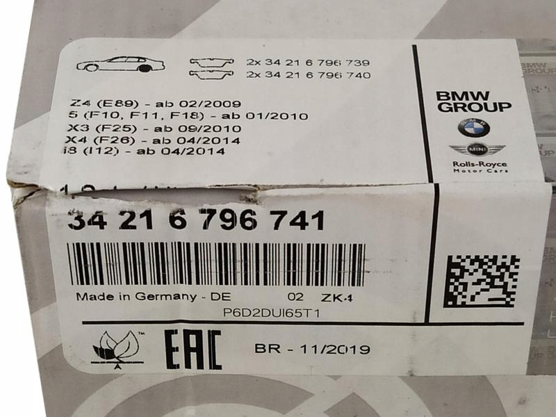 фото №7, Оригинальный номер bmw тормозные диски+ тормозные колодки+ датчик задняя 5 f10 330mm