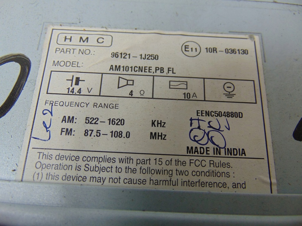 фото №14, Радіо заводський hyundai i20 1 lift 2012-2014 96121-1j250