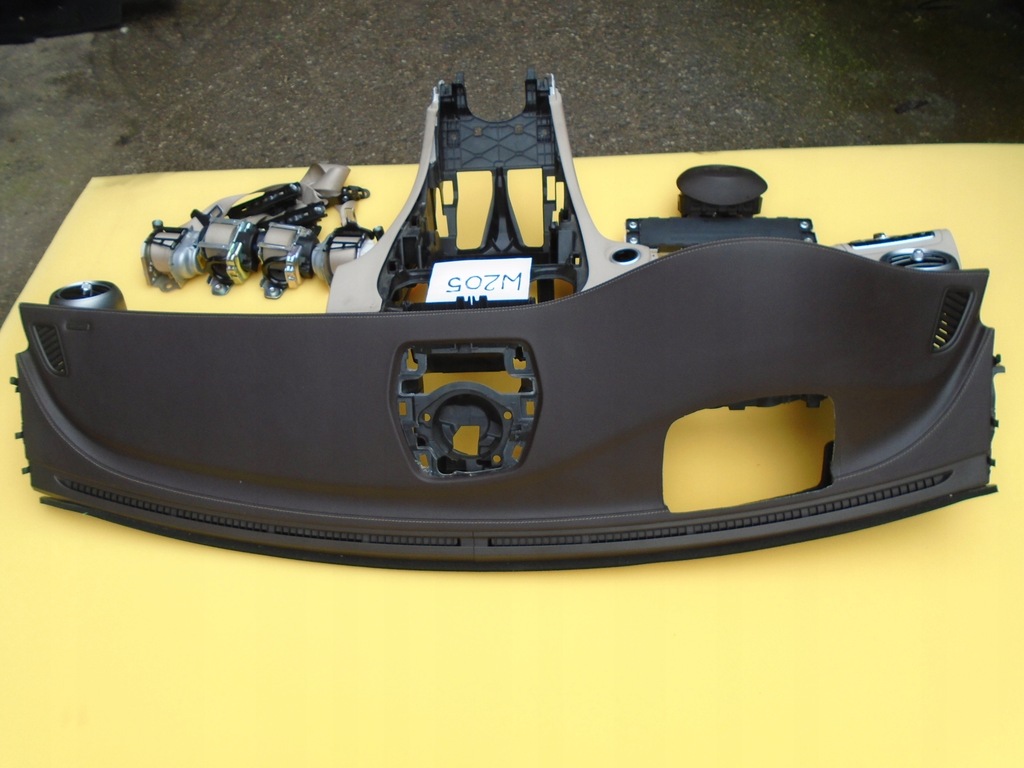 фото №4, Mercedes w205 консоль коричневая кожа подушка безопасности автоматическая коробка передач