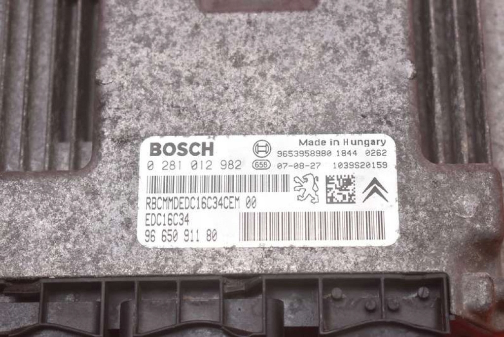 фото №7, Блок керування двигуна 9665091180 0281012982 peugeot expert 2 ii 1.6 hdi 90 km