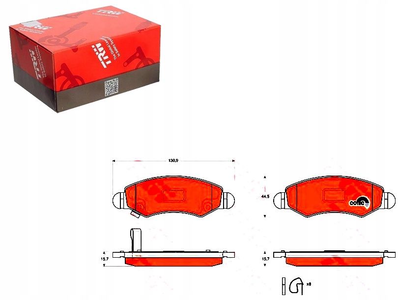 фото №1, Тормозные колодки тормозные opel перед agila 00- trw