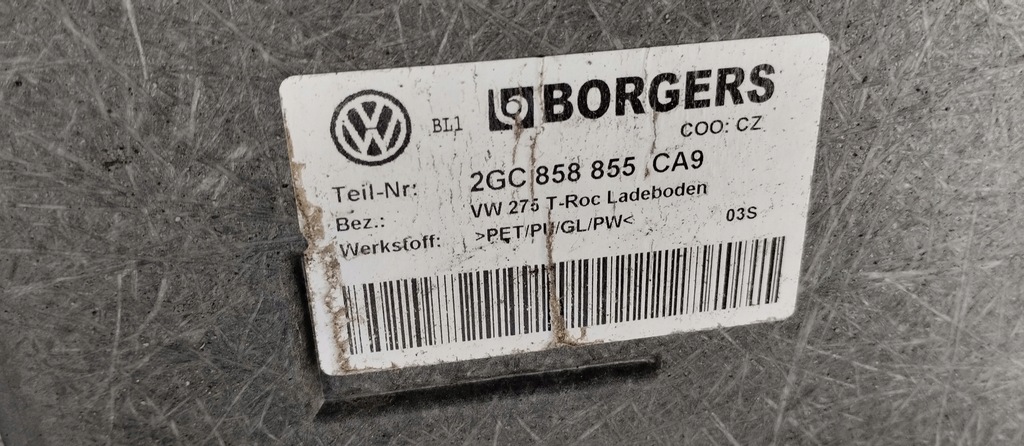 фото №3, Пол багажника volkswagen vw t-roc cabrio оригинал 2gc858855