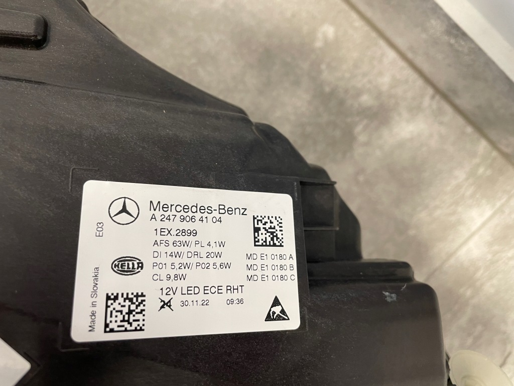 фото №12, Комплект лампа mercedes w247 gla multibeam led new!