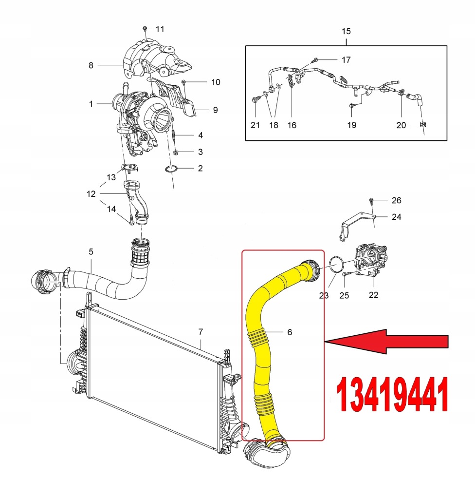 фото №5, Wąż труба turbo турбины gm opel insignia 13419441