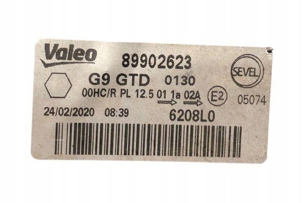 фото №8, Лампа левая передняя fiat scudo flatbed 220_ 89902623 2.0l дизель 80kw