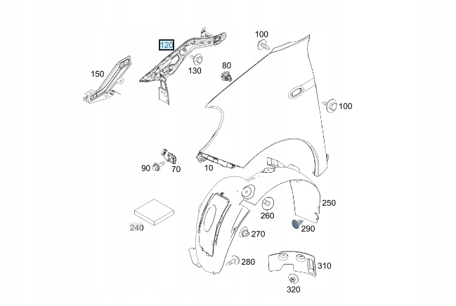 фото №1, Кронштейн крила правий smart forfour w453