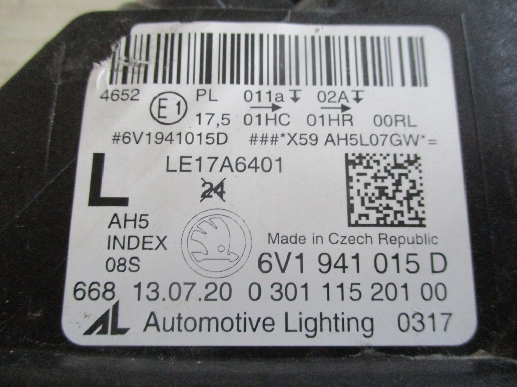 фото №12, 6202/36 лампа перед ліва права skoda fabia iii 6v1