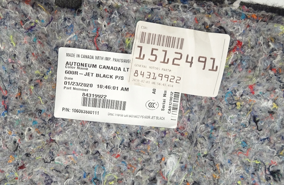 фото №3, 2019 camaro коврик обшивка пол пассажира rh