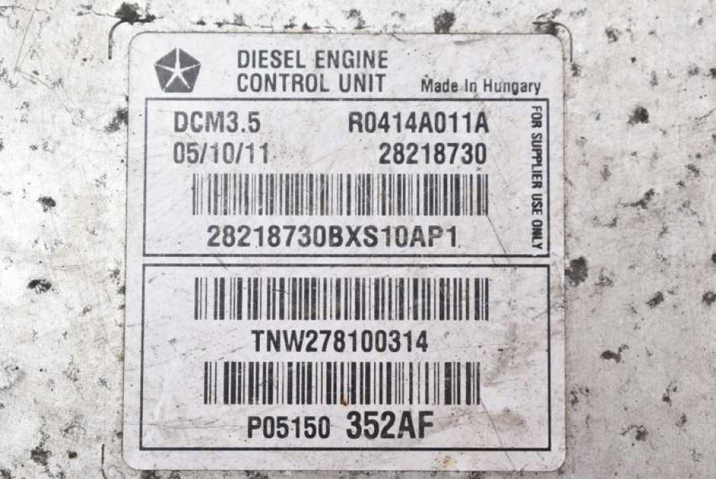 фото №10, Блок управления бортовой компьютер двигателя r0414a011a jeep compass 1 i 2.2 crd 163 km 11-13