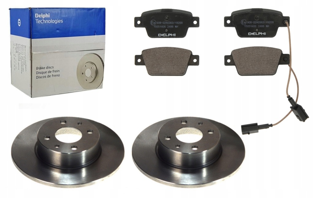 фото №1, Delphi гальмівні диски+ гальмівні колодки задня do fiat bravo ii multipla