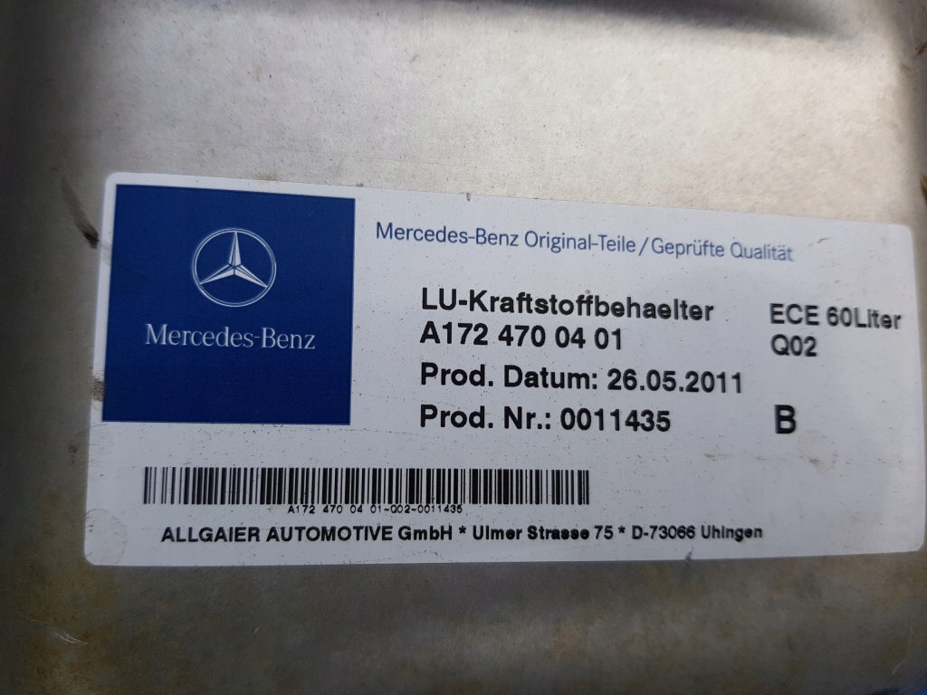 Купить Bak бак топлива mercedes slk r172 w172 1.8 cgi 1724700401