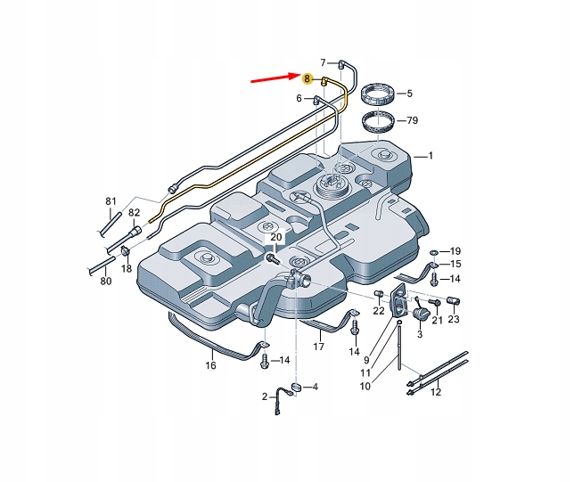 фото №1, Vw transporter vi t6 fuel return line 7e0201360b