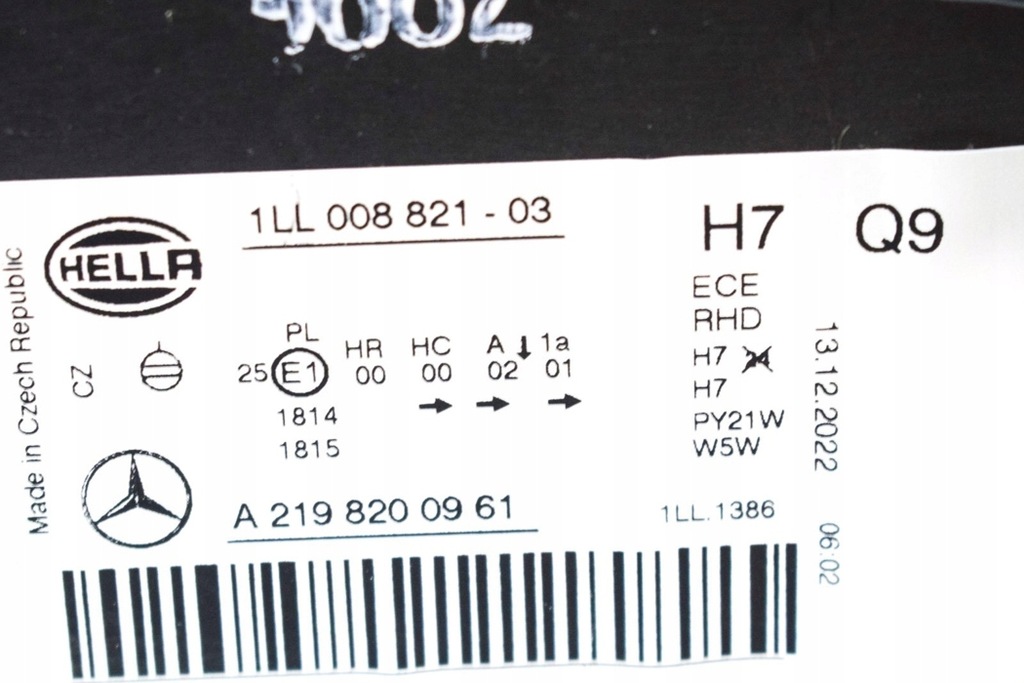 фото №6, Mercedes cls c219 фара передний левый a2198200961 2006 rhd 18058555 uks