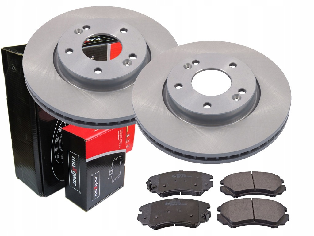 фото №1, Тормозные диски тормозные колодки maxgear перед kia soul venga 280mm
