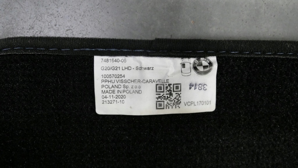 Купить Bmw g20 g21 коврики велюровые оригинальные комплект schwarz 7481640