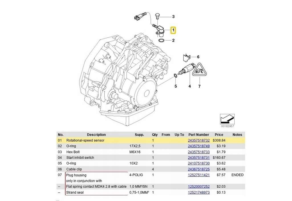 фото №4, Датчик швидкості обертання bmw mini r50 r52 оригінальний 24357518732